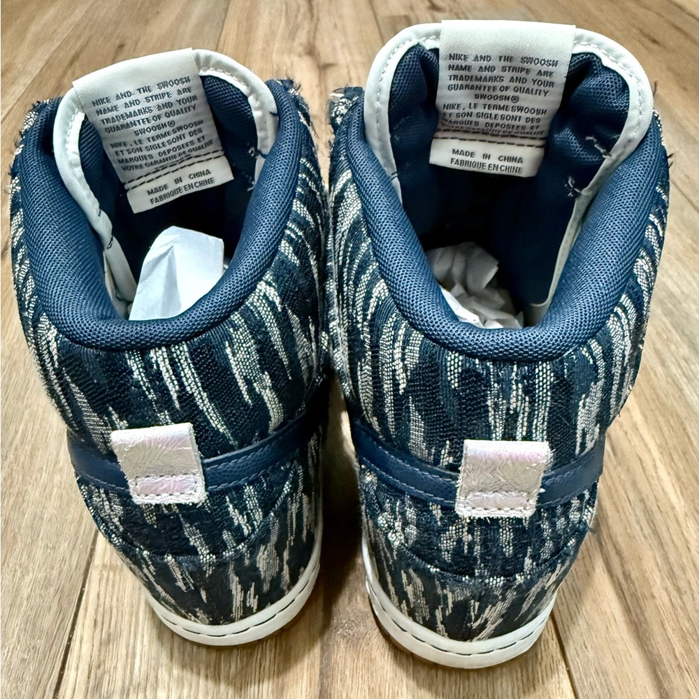 Nike Sky Dunk Hi Tribal Armory Navy Wom Hidden Wedge Heel Shoes 585560 Sz 9 EUC - Picture 8 of 9